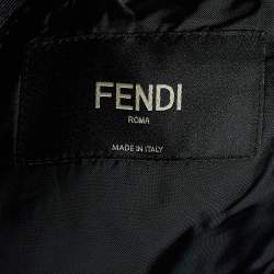 Pre Owned Fendi Dark Grey Wool Blend Contrast Trim Blazer L