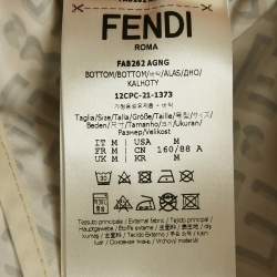 Fendi X Skims Cream/Green Logo Monogram Synthetic Joggers M