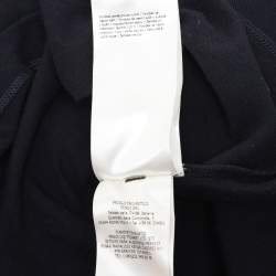 Pre Owned Fendi Navy Blue Cotton Knit Long Sleeve Polo Shirt M