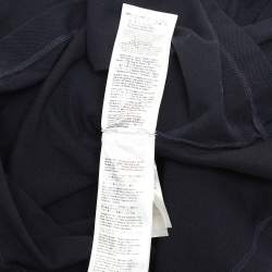 Pre Owned Fendi Navy Blue Cotton Knit Long Sleeve Polo Shirt M