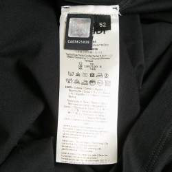 مملوكة مسبقًا Fendi Black Logo Embroidered Cotton Half Sleeve T-Shirt XL
