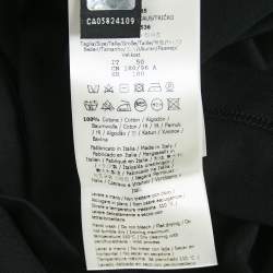 Fendi Black Logo Embroidered Cotton Crew Neck T-Shirt L