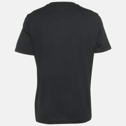 Fendi Black Logo Embroidery Cotton Crew Neck Divisa T-Shirt XL