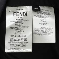 Pre Owned Fendi Blue Imperial Stretch Wool Blend Trouser S