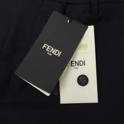 Pre Owned Fendi Blue Imperial Stretch Wool Blend Trouser S