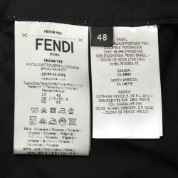 Fendi Blue Imperial Stretch Wool Blend Trouser M