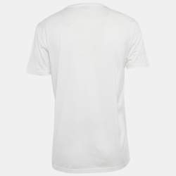 مملوكة مسبقًا Fendi White FF Logo Applique Cotton T-Shirt XL