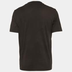 Pre Owned Fendi Black Jersey Logo Detail T-Shirt XL