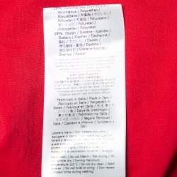 Pre Owned Fendi Red Cotton Laser Cut Monster Eyes Crewneck T-shirt S