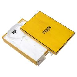 Fendi White Cotton Button Front Shirt XL