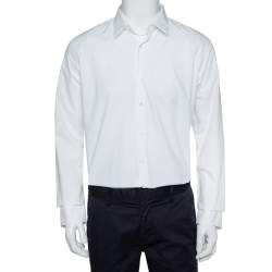Fendi White Cotton Button Front Shirt XL