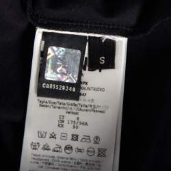 Pre Owned تي شيرت بكم قصيرفندي قطن أسود مزخرف شعار الماركة مقاس صغير ( سمول )