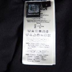 Pre Owned تي شيرت بكم قصيرفندي قطن أسود مزخرف شعار الماركة مقاس صغير ( سمول )