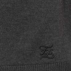 Fendi Charcoal Grey Fleece Wool Sweater Vest M