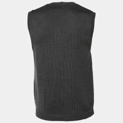 Fendi Charcoal Grey Fleece Wool Sweater Vest M