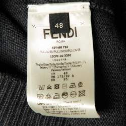 Fendi Charcoal Grey Fleece Wool Sweater Vest M