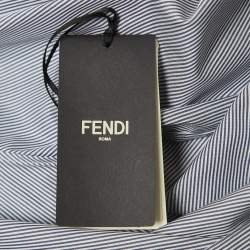 Pre Owned Fendi Black/White Striped Cotton Button Front Shirt S