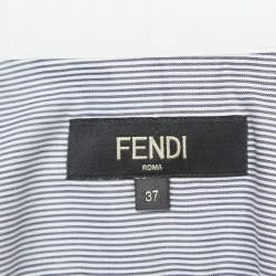 Pre Owned Fendi Black/White Striped Cotton Button Front Shirt S