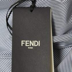 Pre Owned Fendi Black/White Striped Cotton Button Front Shirt S