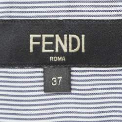 Pre Owned Fendi Black/White Striped Cotton Button Front Shirt S
