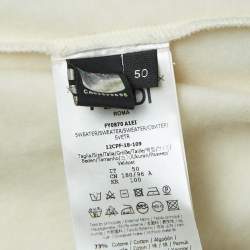 Pre Owned Fendi White Logo Embroidered Cotton & Cashmere Hoodie L