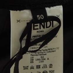 Fendi Black Wool-Blend Trousers L