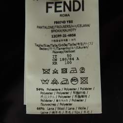 Fendi Black Wool-Blend Trousers L