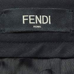 Fendi Black Wool-Blend Trousers L