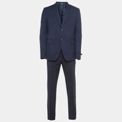 Fendi Navy Blue Wool Single Breasted Suit L