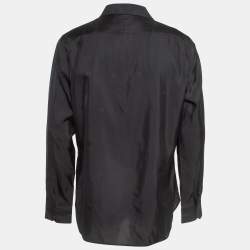 مملوكة مسبقًا Fendi Black Pinstripe Crepe Long Sleeve Shirt XL