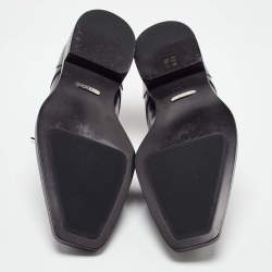 Pre Owned Fendi Black Leather FF Karligraphy Lace Up Derby Size 43