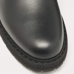 Fendi Black/Brown Fabric and Leather Rockoko Combat Boots Size 41