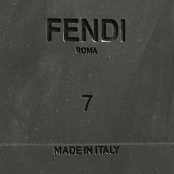 Fendi Brown Zucca Canvas and Leather Feel Sandals Size 41