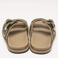 Fendi Brown Zucca Canvas and Leather Feel Sandals Size 41