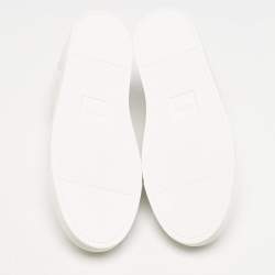 Pre Owned Fendi White Leather Low Top Sneakers Size 39.5