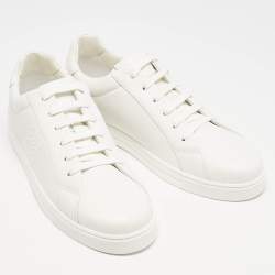 Pre Owned Fendi White Leather Low Top Sneakers Size 39.5