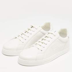 Pre Owned Fendi White Leather Low Top Sneakers Size 39.5