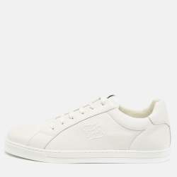 Fendi White Leather Low Top Sneakers Size 39.5