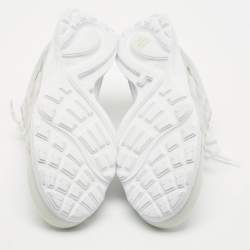 Fendi White/Grey Technical Mesh and Neoprene Tag Sneakers Size 44