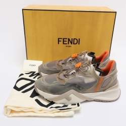 Pre Owned Fendi Multicolor Mesh and Rubber Flow Sneakers Size 41
