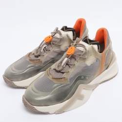 Pre Owned Fendi Multicolor Mesh and Rubber Flow Sneakers Size 41