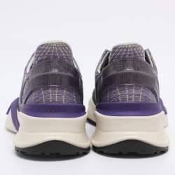 Pre Owned Fendi Purple Jacquard and Rubber Flow Low Top Sneakers Size 44