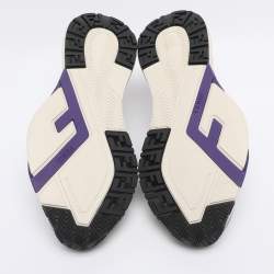 Pre Owned Fendi Purple Jacquard and Rubber Flow Low Top Sneakers Size 44