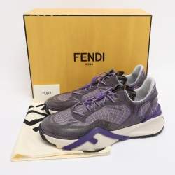 Pre Owned Fendi Purple Jacquard and Rubber Flow Low Top Sneakers Size 44