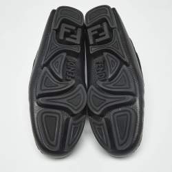 Pre Owned Fendi Black Leather FF Lace Up  Loafers Size 42