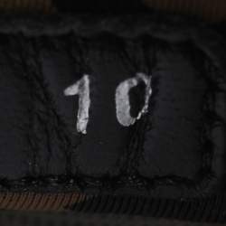 Pre Owned Fendi Grey/Green Fabric and Rubber Flow Low Top Sneakers Size 44