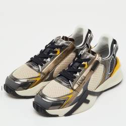 Pre Owned Fendi Multicolor Leather and Mesh Technical Flow Low Top Sneakers Size 41