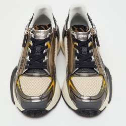 Pre Owned Fendi Multicolor Leather and Mesh Technical Flow Low Top Sneakers Size 41