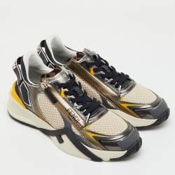 Pre Owned Fendi Multicolor Leather and Mesh Technical Flow Low Top Sneakers Size 41