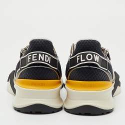 Pre Owned Fendi Multicolor Leather and Mesh Technical Flow Low Top Sneakers Size 41